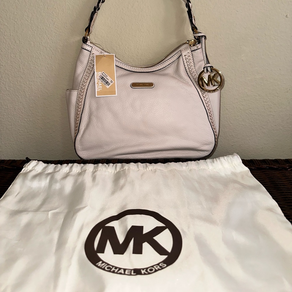 Michael Kors Braided Leather Shoulder Bag NEW with Tag & Dust Bag